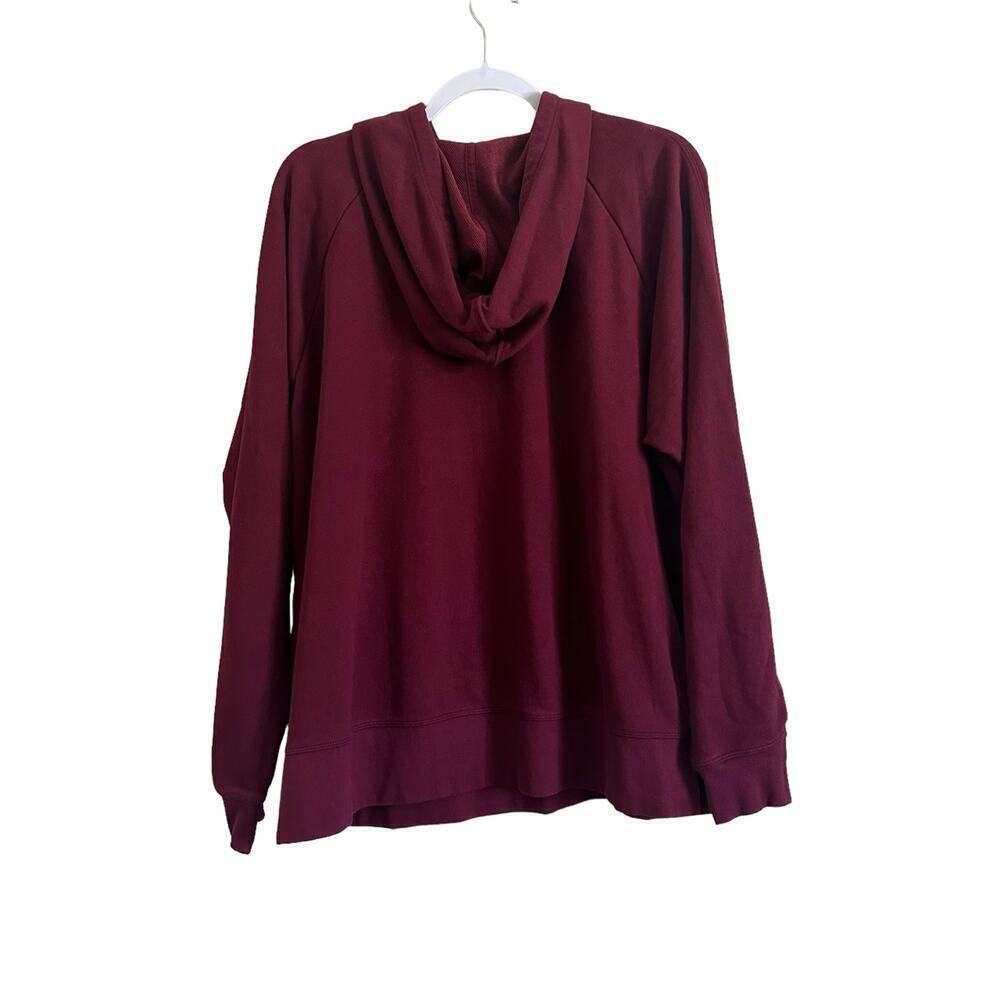 Nike Dri Fit Training Hooded Sweatshirt Women's XL Maroon Glitter Side Slit - Picture 2 of 8